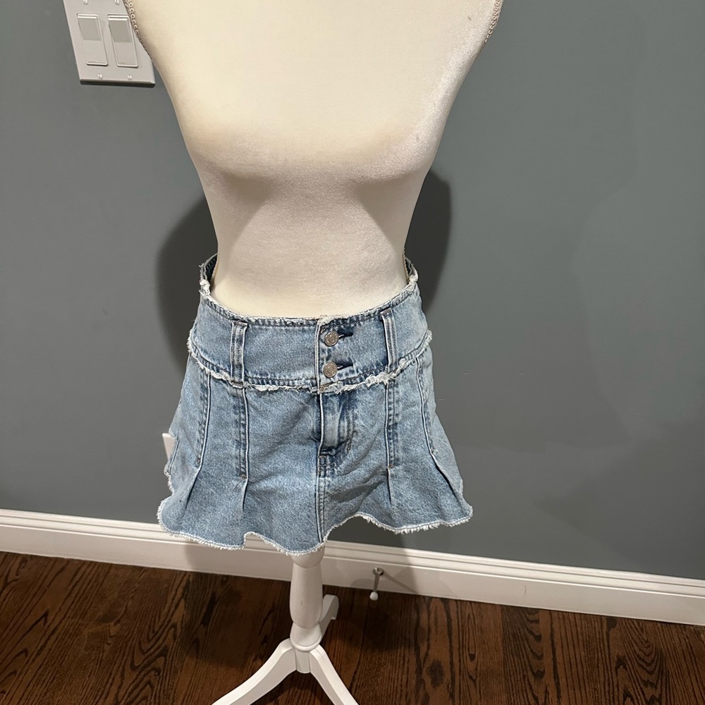 PacSun Light Blue Denim Mini Skirt Size 26